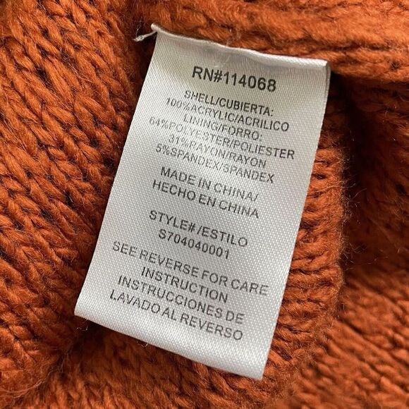 PAMELA LOVE Sweater Dress Womens XS Orange Fringe Long Sleeve Knit Midi Lined - Picture 8 of 11